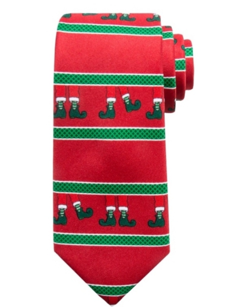 🎅Christmas tie Dancing Elves Feet NWT